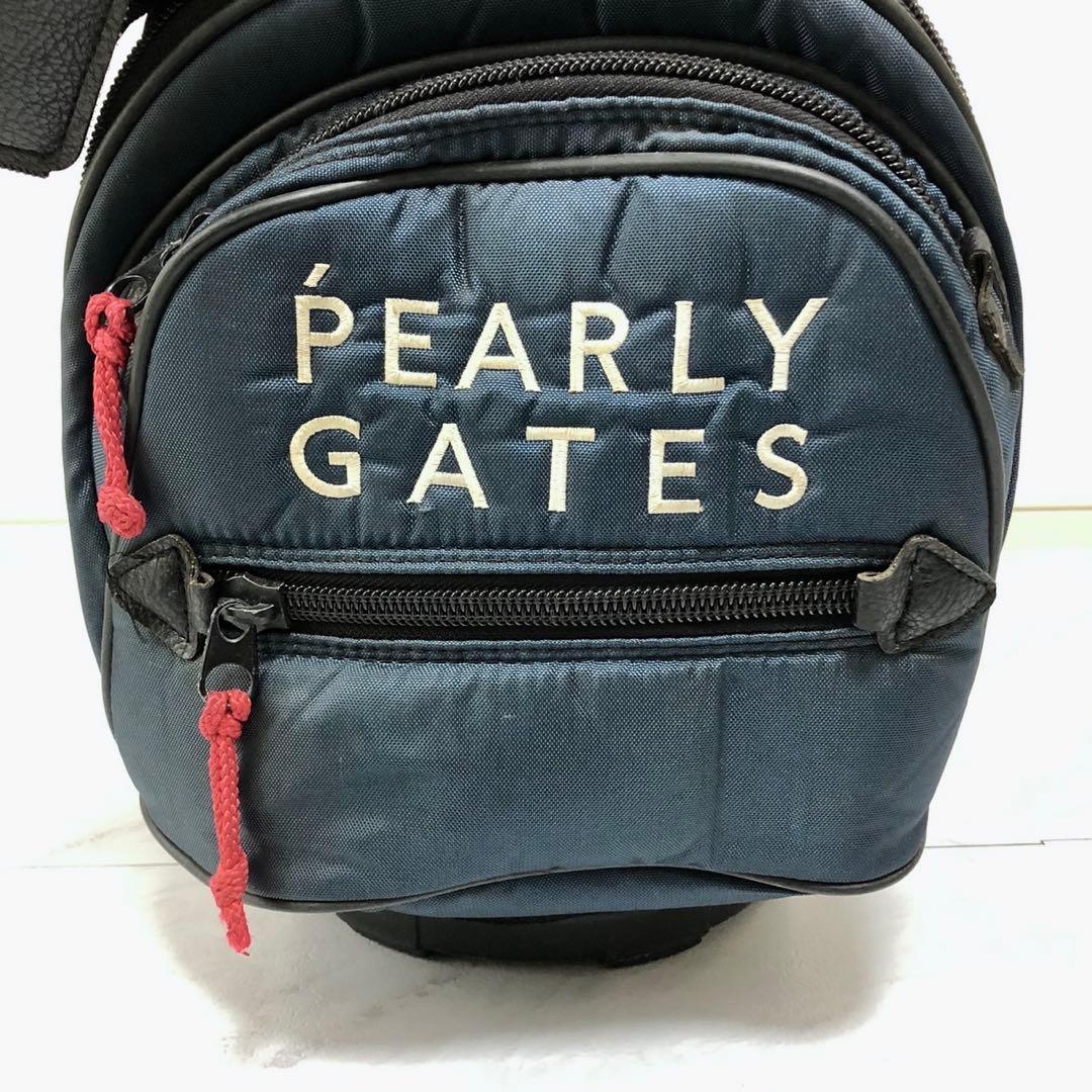 PEARLY GATES キャディバッグ ロゴ 刺繍 2way ネイビー