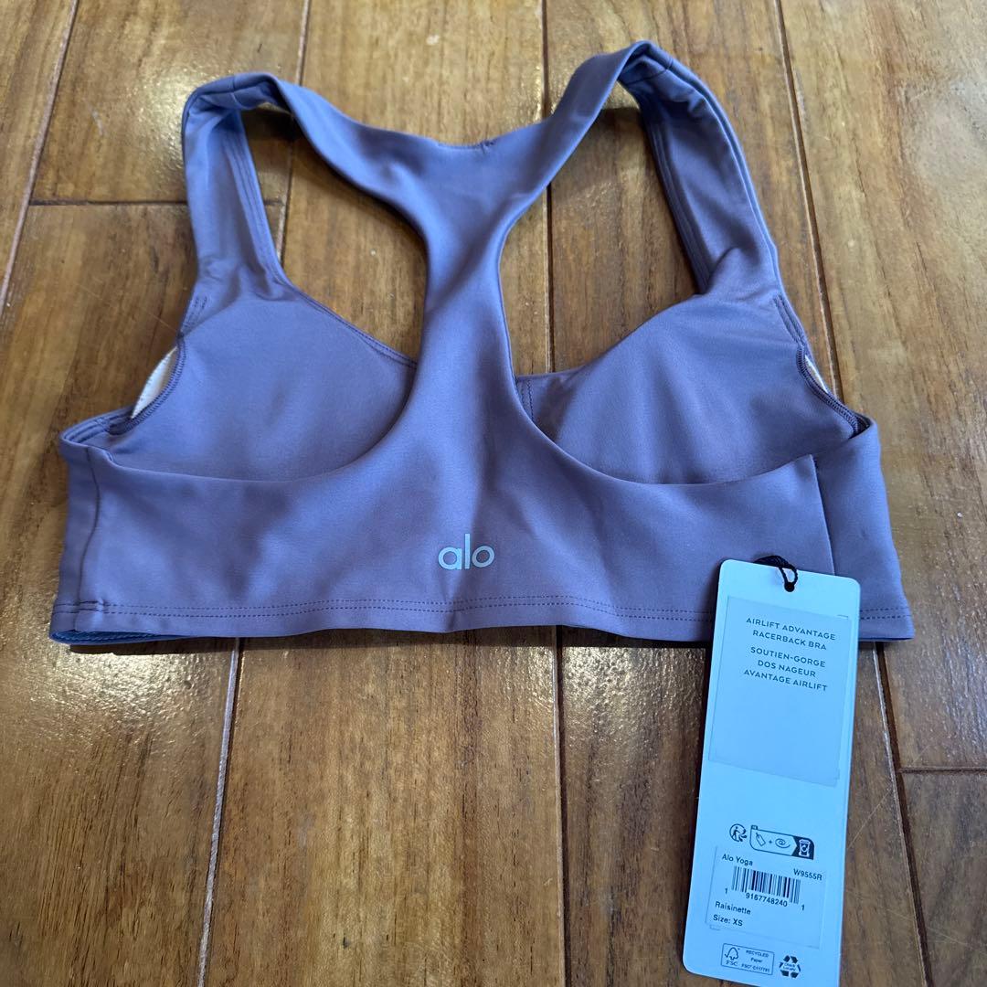 alo yoga パープル ブラトップ バックストラップ