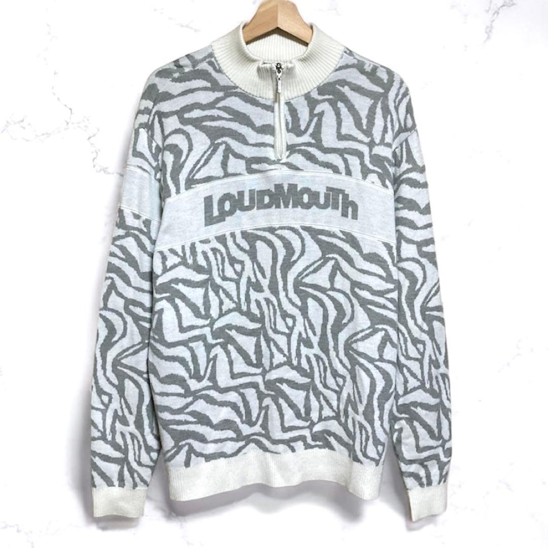 LOUDMOUTH ラウドマウス ゼブラ柄 ハーフジップセーター ニット XL