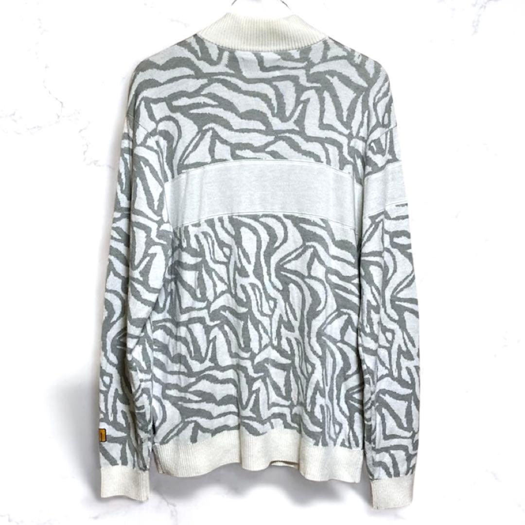 LOUDMOUTH ラウドマウス ゼブラ柄 ハーフジップセーター ニット XL
