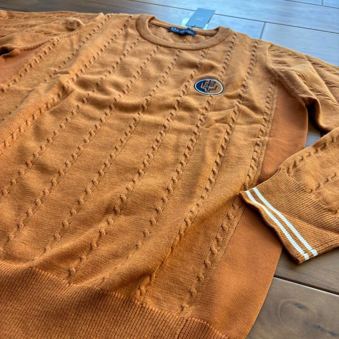 【新品・匿名配送】23区GOLF　洗える　ストレッチカラー ニット　キャメル　Ⅲ