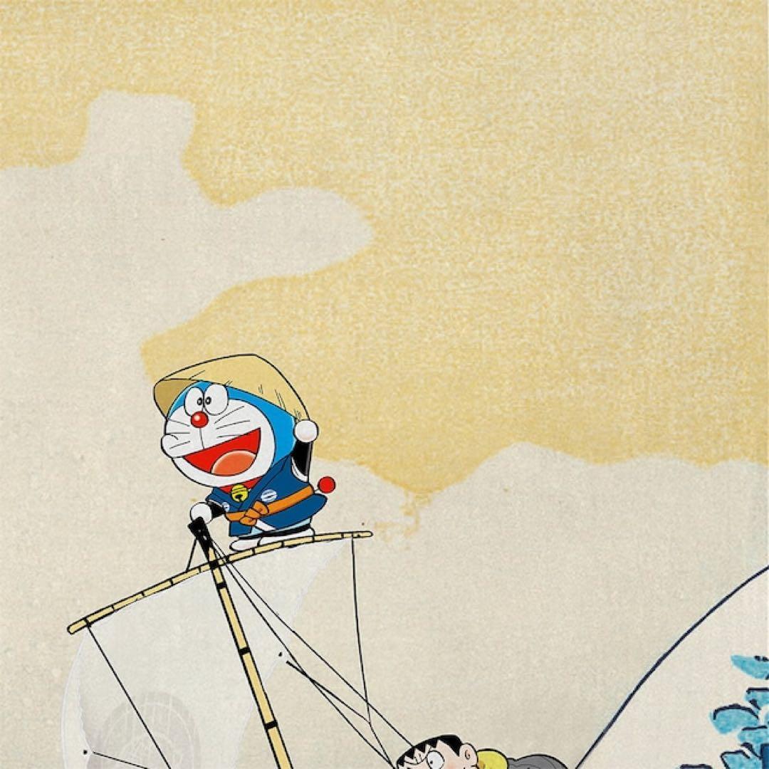 【新品未開封】ドラえもん 浮世絵木版画「富嶽三十六景 神奈川沖浪裏」