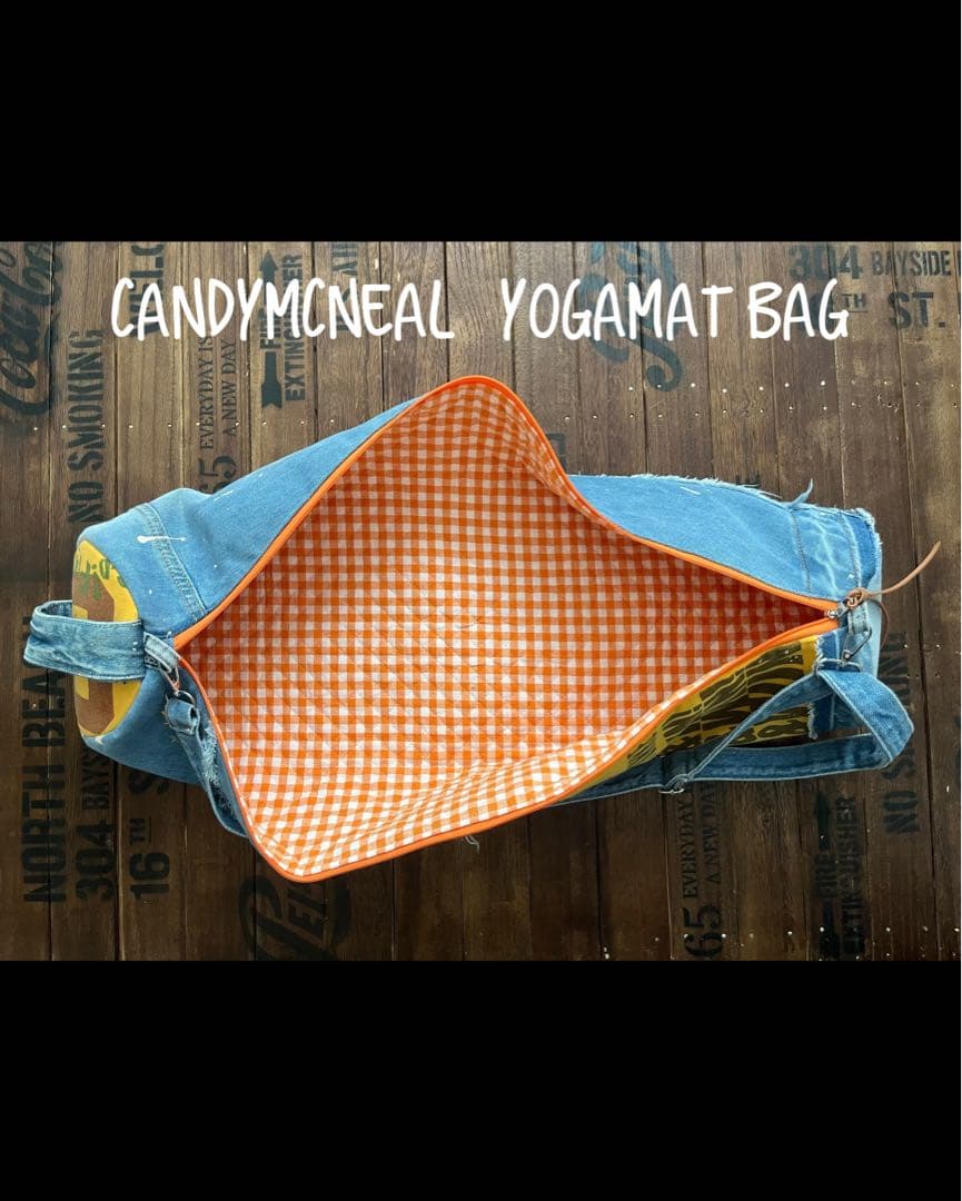 【ヨガマットバッグ】デニムリメイク　ヨガマットケースyoga ピラティスLAVA