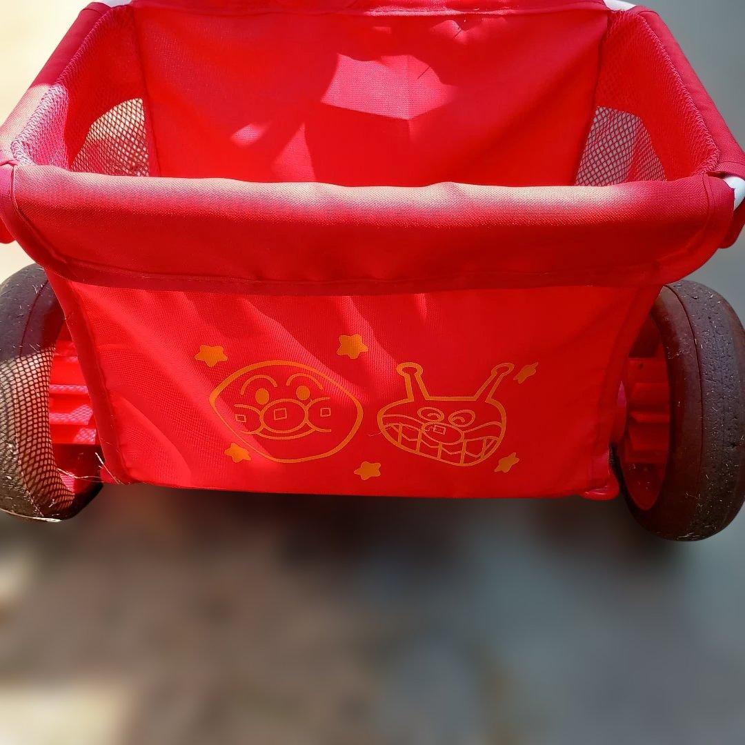 【早い者勝ち！美品動作良好です】アンパンマン 三輪車 赤 日よけ付き