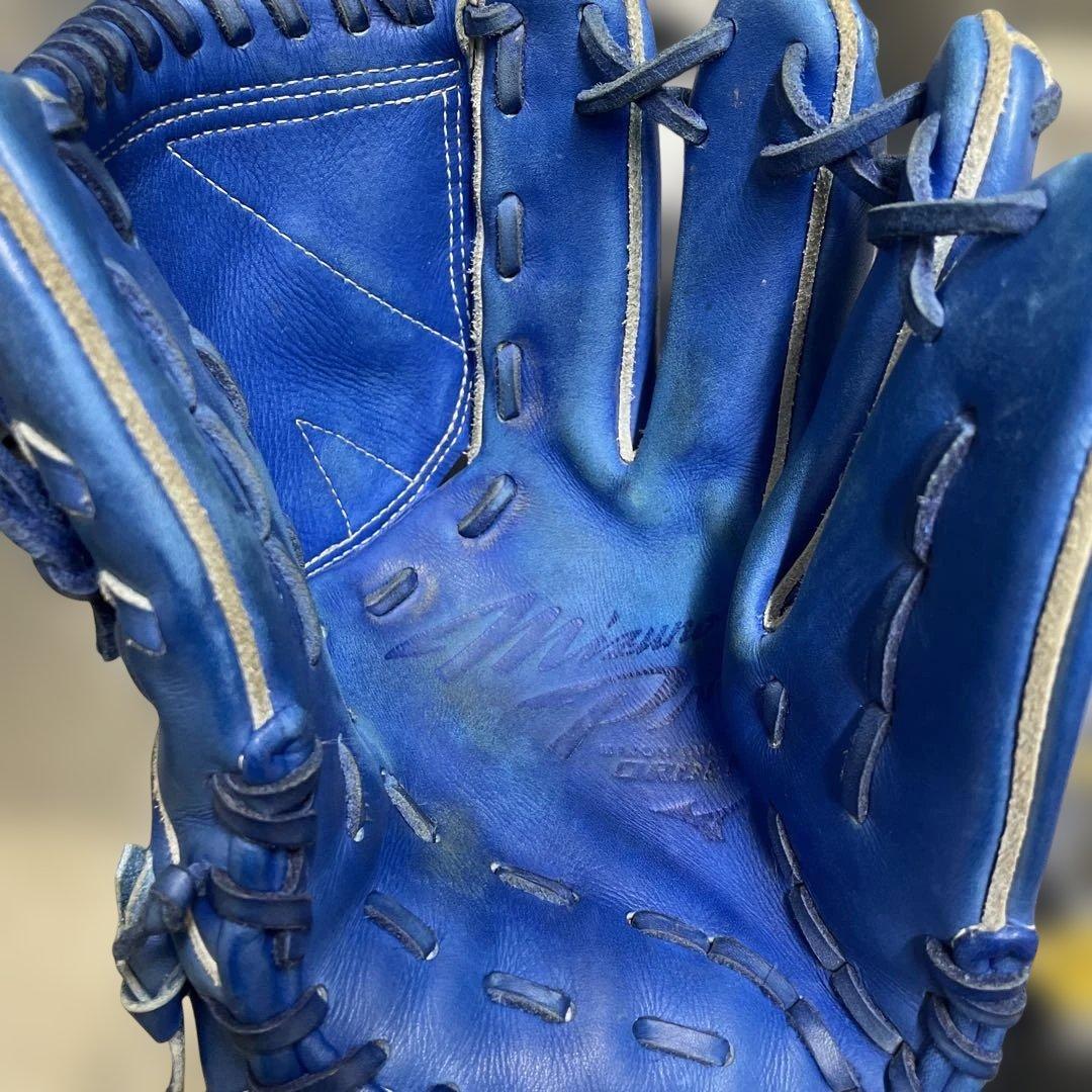 ミズノ 軟式グローブ 青 楽天　岸孝之モデル