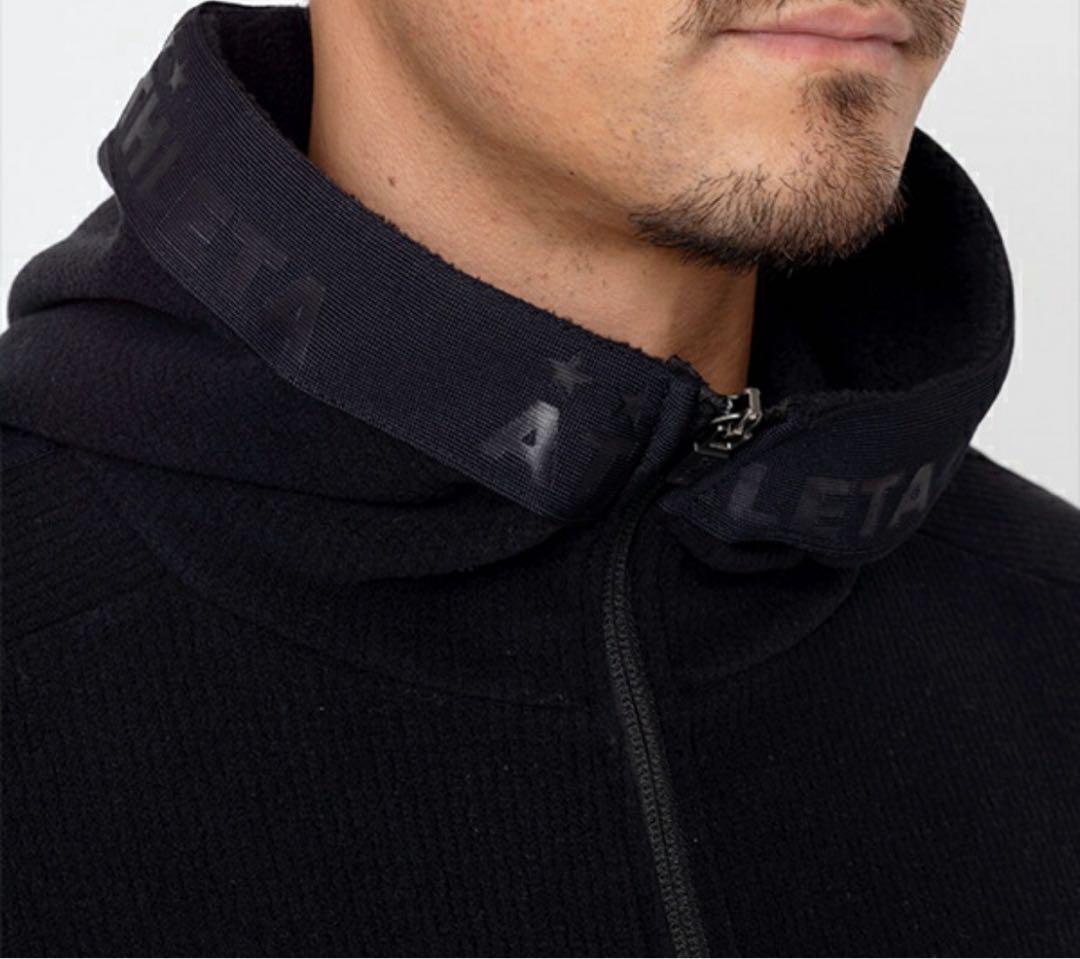 ATHLETA フルジップパーカー スウェットパンツ セット ブラック　フリース
