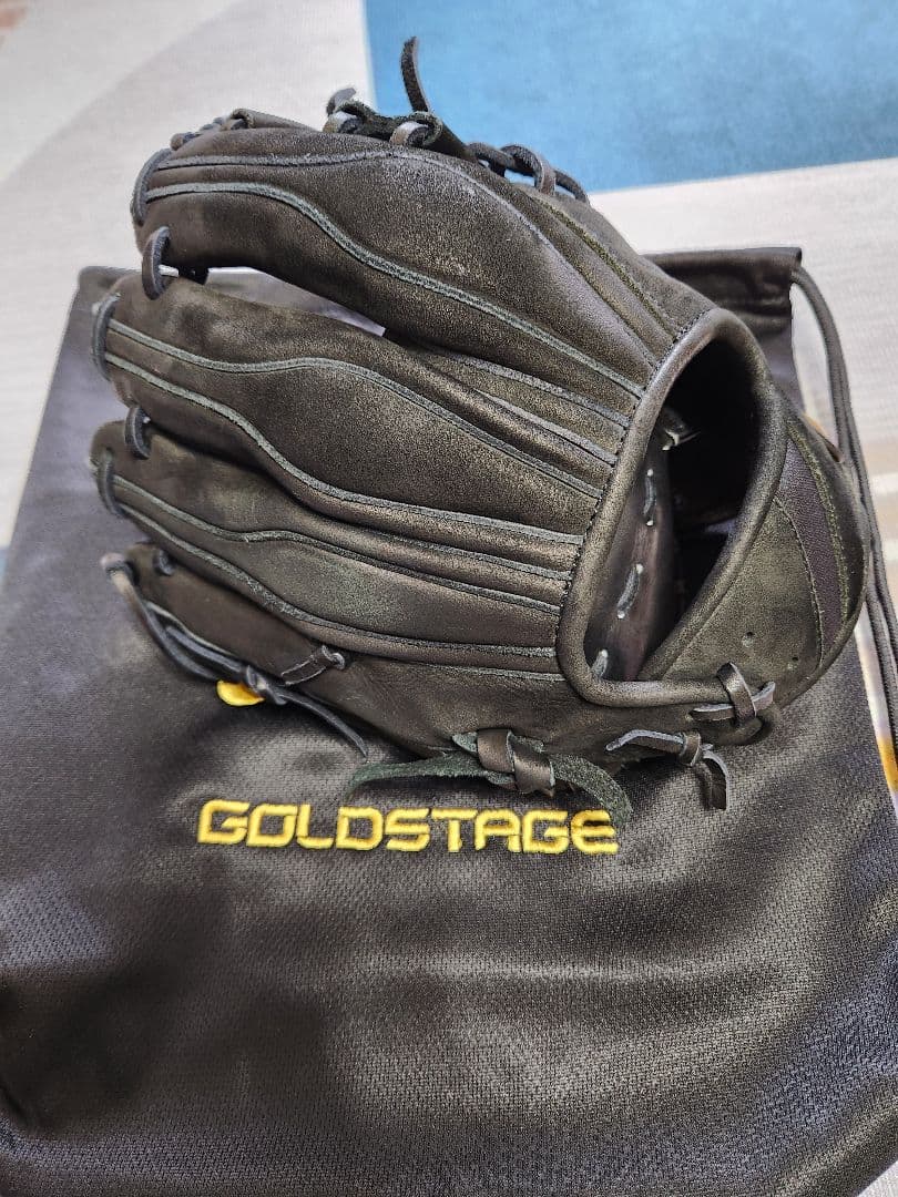 アシックス GOLDSTAGE 硬式グローブ ブラック　ヌバック　日本製
