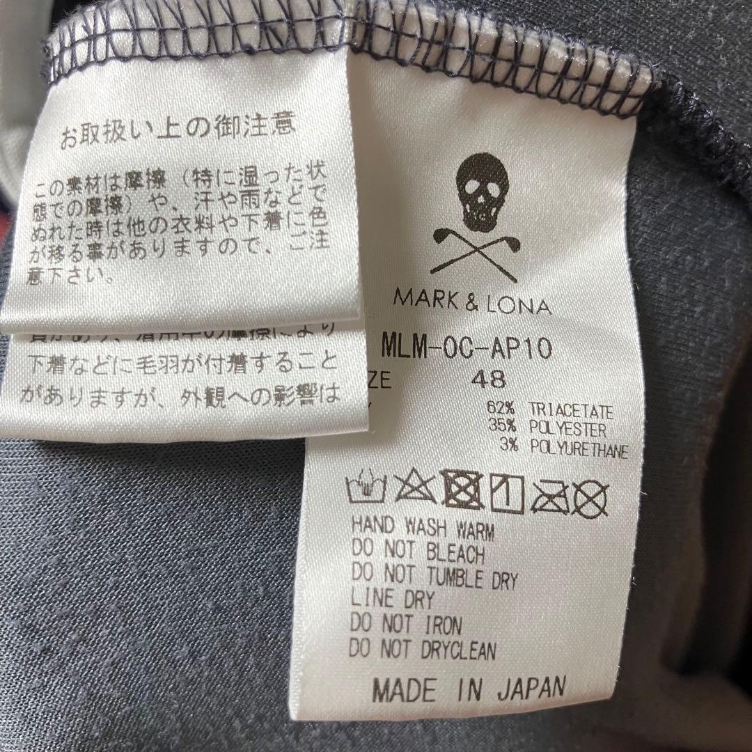 ☠MARK&LONA☠ベロアハーフジップ長袖Tシャツ⛳48
