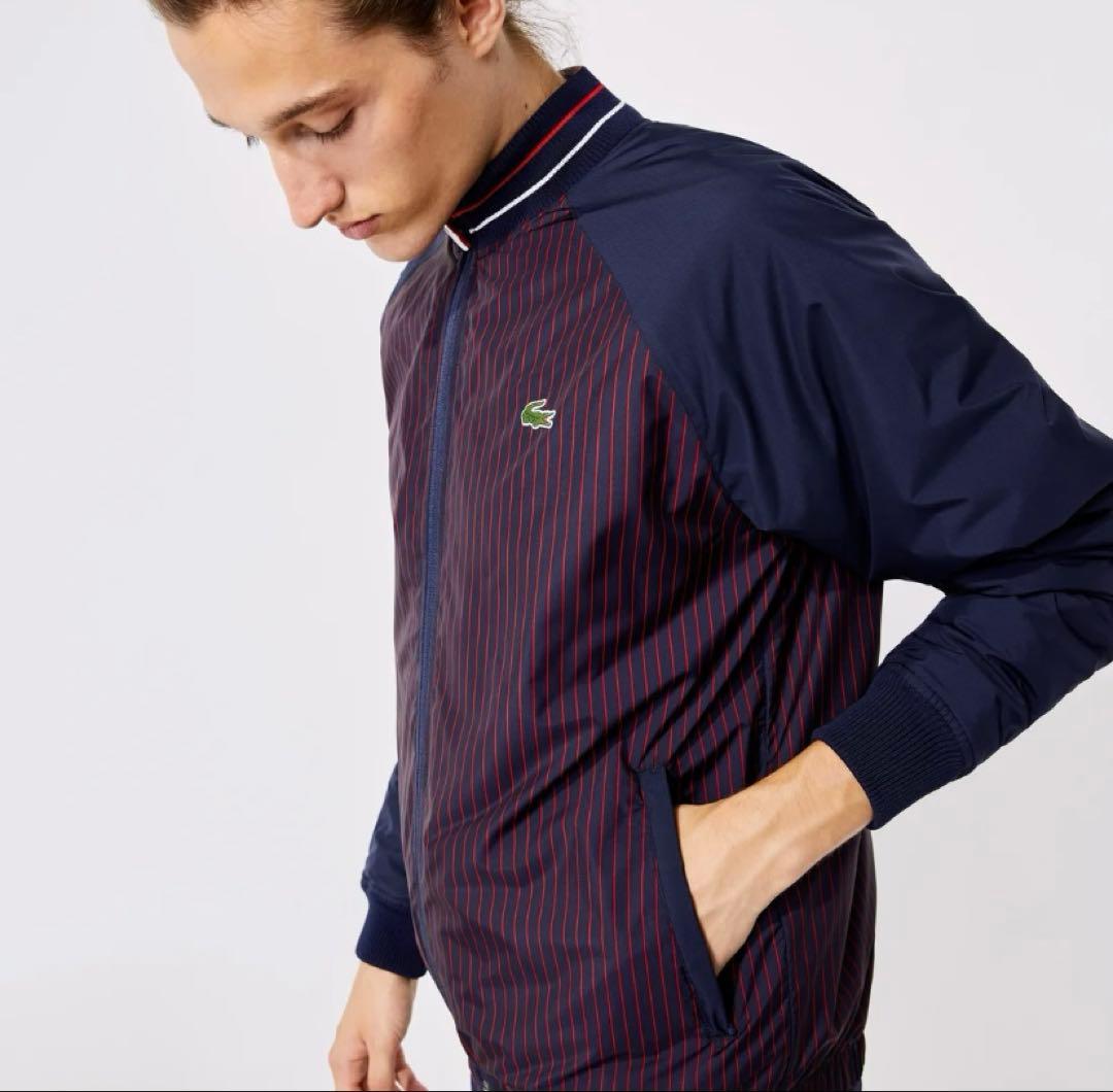 LACOSTE SPORT 撥水ストライプジップゴルフジャケット