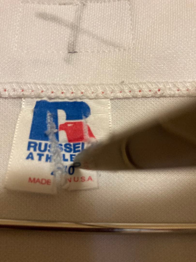 希少90sRUSSELL MLB公式ベースボールシャツRED SOX　USA製