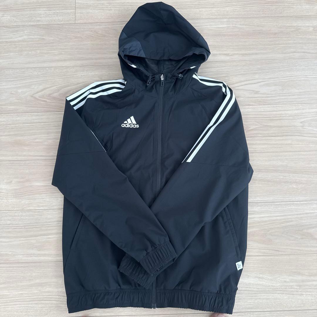 adidas ブラック ウィンドブレーカー