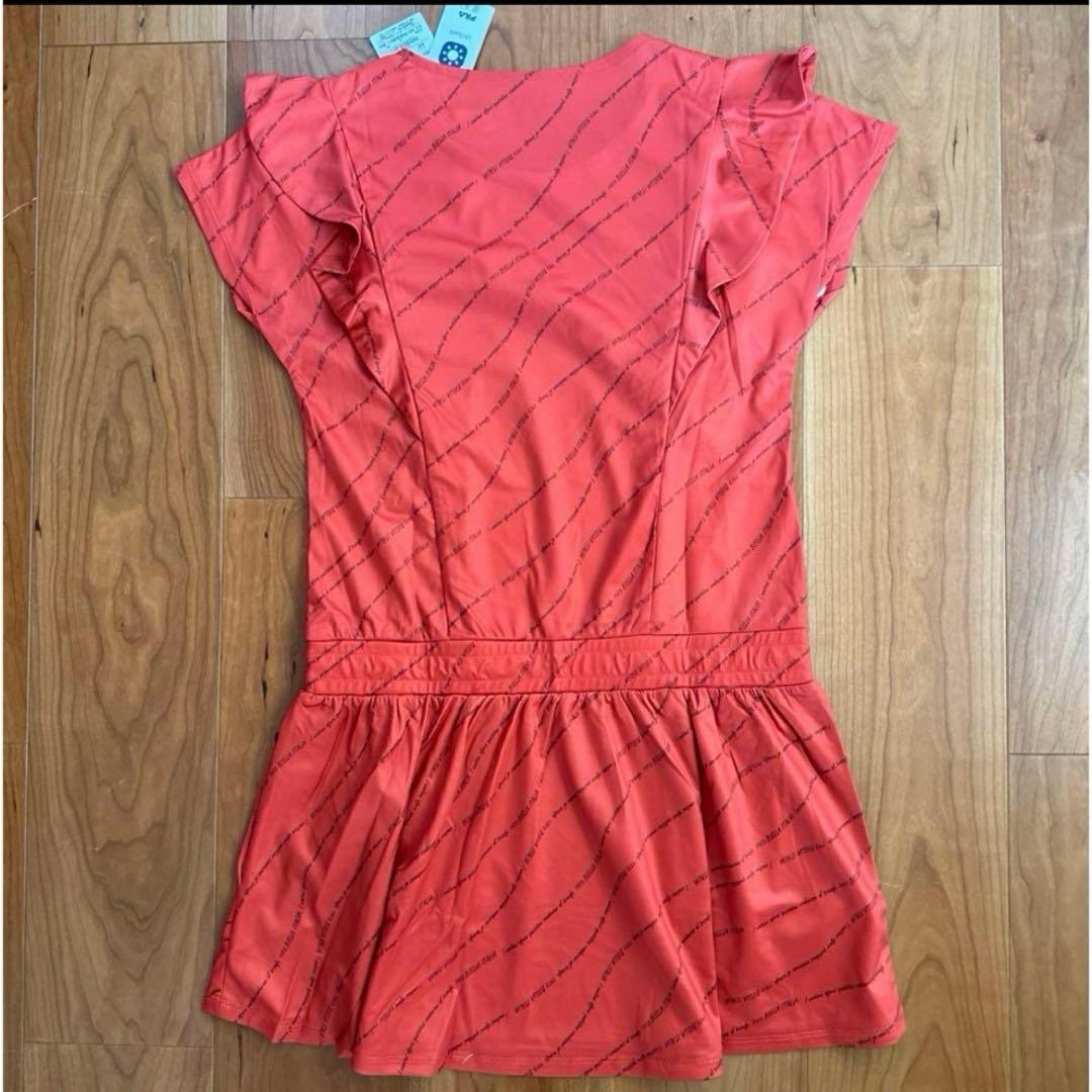 新品★ フィラ テニスウエア メッセージプリント フリル ワンピース M