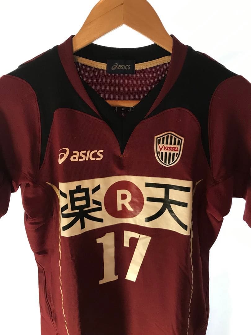 正規品 asics ヴィッセル神戸「17」吉田孝行 半袖Sサイン入りユニフォーム