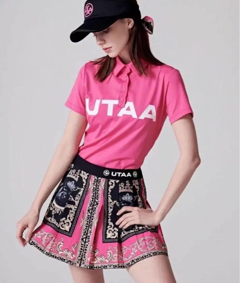 【新品】UTAA♡ゴルフウェア　ゴージャズスカート　インナー付♡ピンク　S