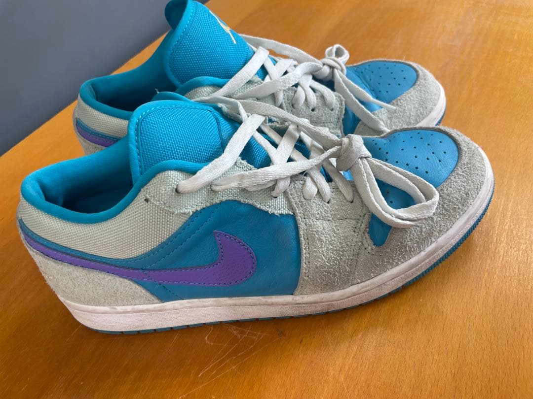 古着 ジョーダンNIKE青灰色スウェードバスケットシューズ