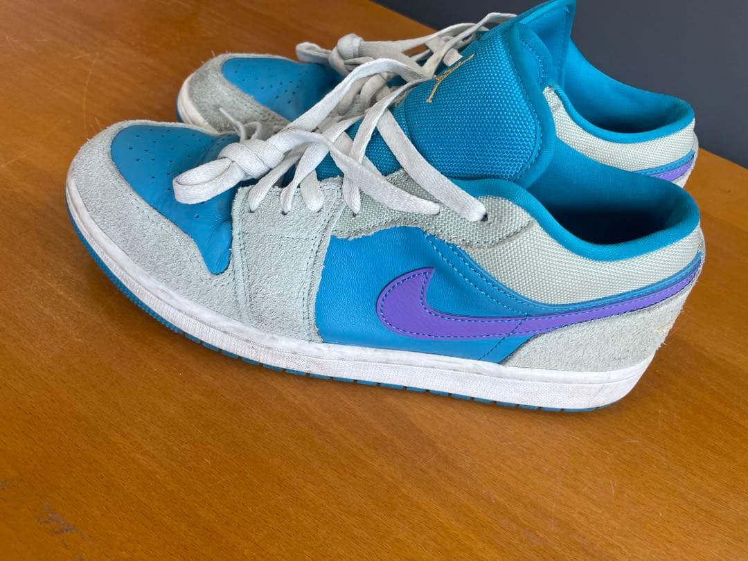 古着 ジョーダンNIKE青灰色スウェードバスケットシューズ