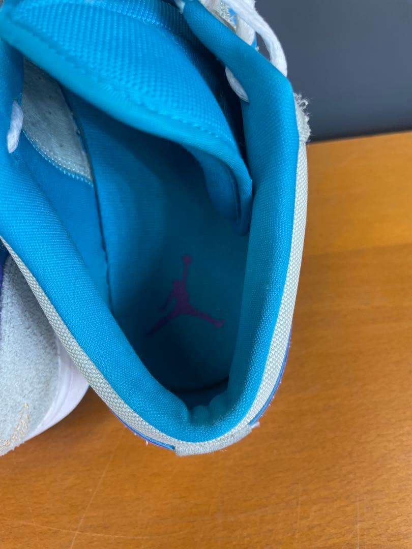 古着 ジョーダンNIKE青灰色スウェードバスケットシューズ