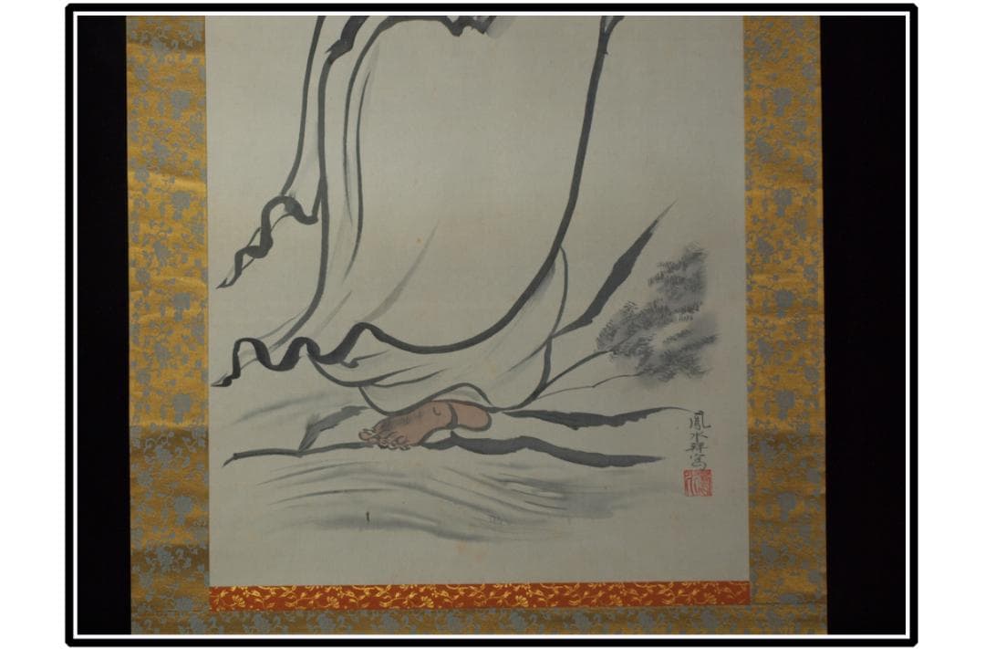 時代の掛軸　肉筆保証　蔵整理不用品処理　日本　中国<BR> X963C15-3