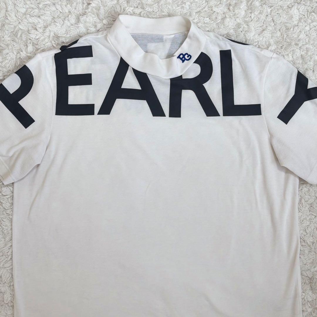 6(XL)サイズ パーリーゲイツ モックネック 半袖 ビッグロゴ ロゴドン 白