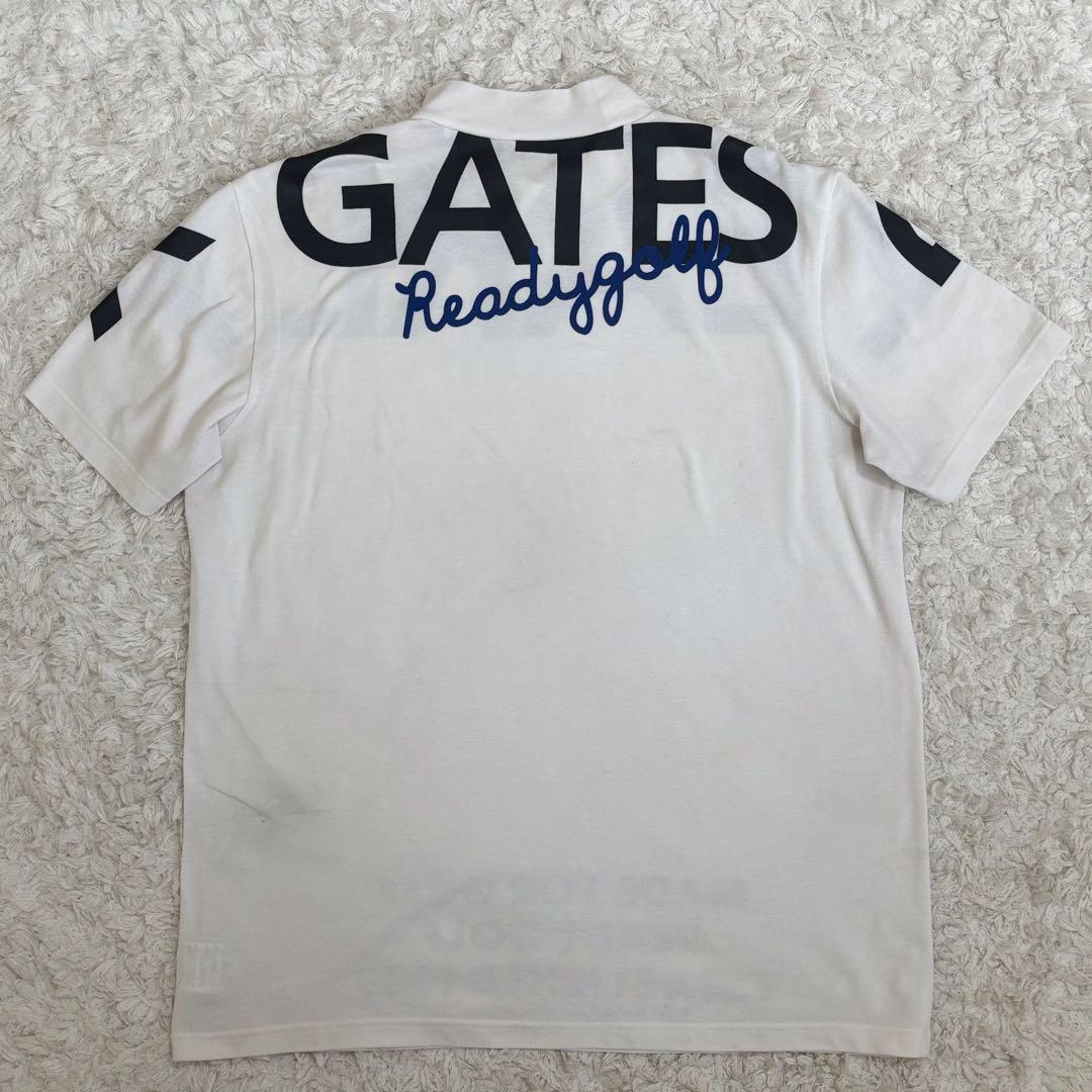 6(XL)サイズ パーリーゲイツ モックネック 半袖 ビッグロゴ ロゴドン 白