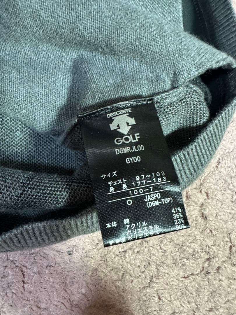 美品　デサントゴルフ　ジップアップセーター　サイズo ブラック×グレー