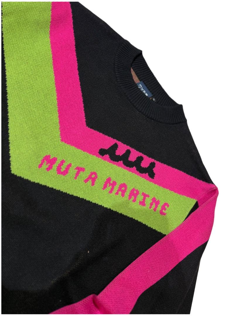 【新品】ムータマリン　ゴルフ　カシミヤ混　ニット　メンズ　黒　Ｍサイズ