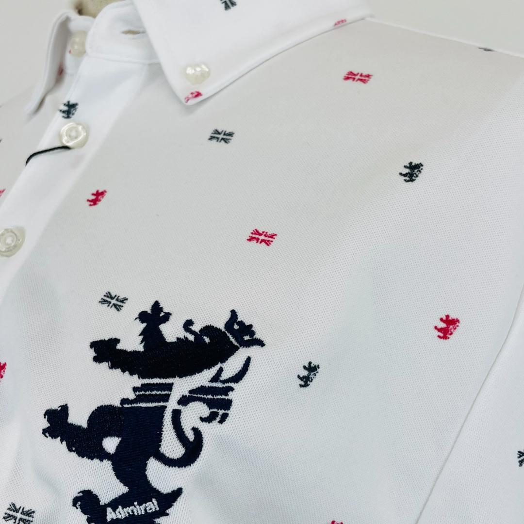 【レア】Admiral golf 柄ポロシャツ LL 爽やかホワイト