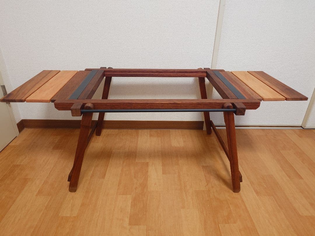 【美品】折りたたみ式木製アウトドアテーブル