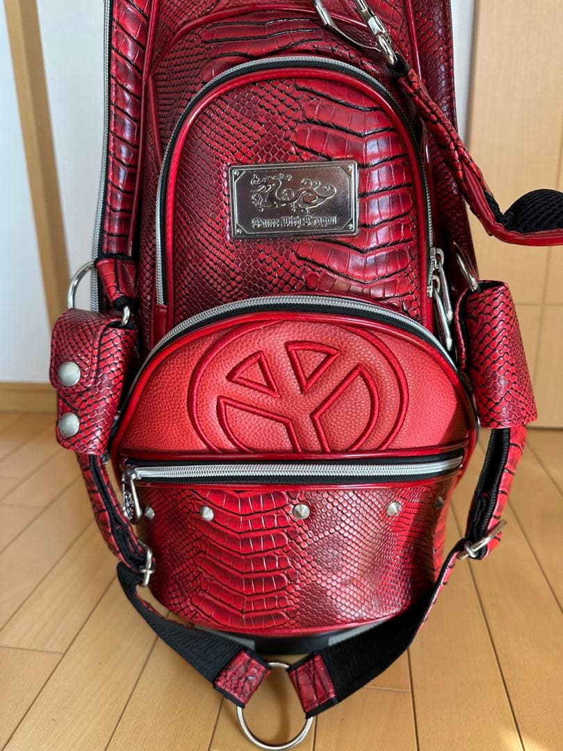 ✴︎美品✴︎ ダンスウィズドラゴン ゴルフバッグ クロコ型押し レッド