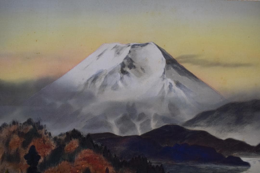 和秀/富士山秋景図/霊峰秋色/横物/掛軸☆宝船☆Z-425