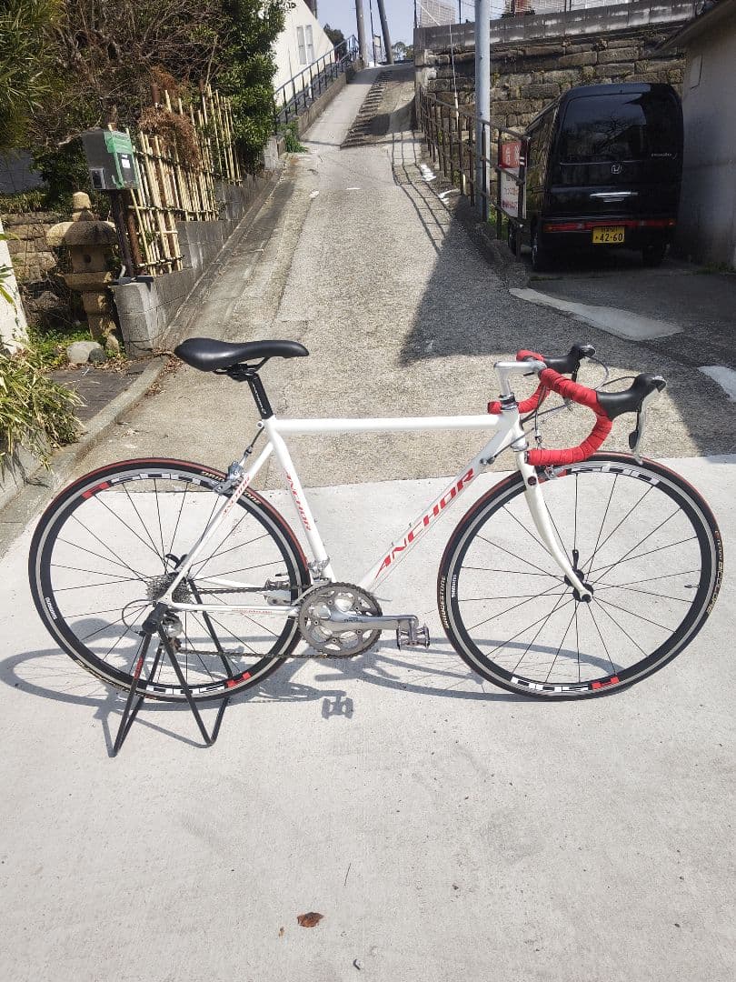 ブリジストンアンカーAnchor RNC3クロモリロードバイク白スレッドステム