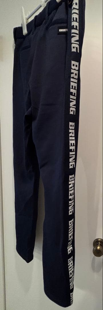 BRIEFING SIDE LOGO LINE SLIM PANTS ネイビー