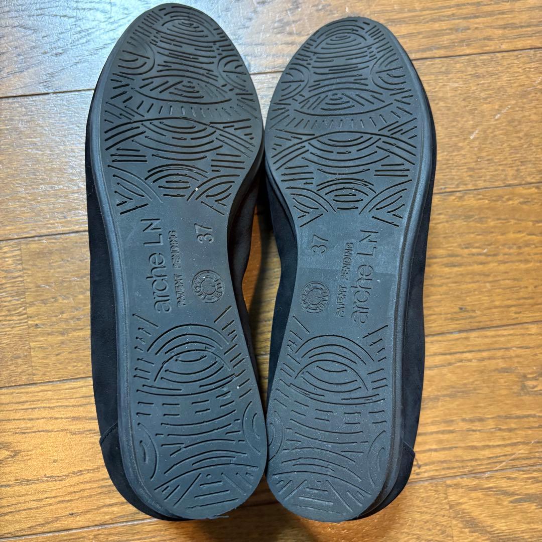 アルシュ　ARCHE 黒 バレエシューズ 37 スエード