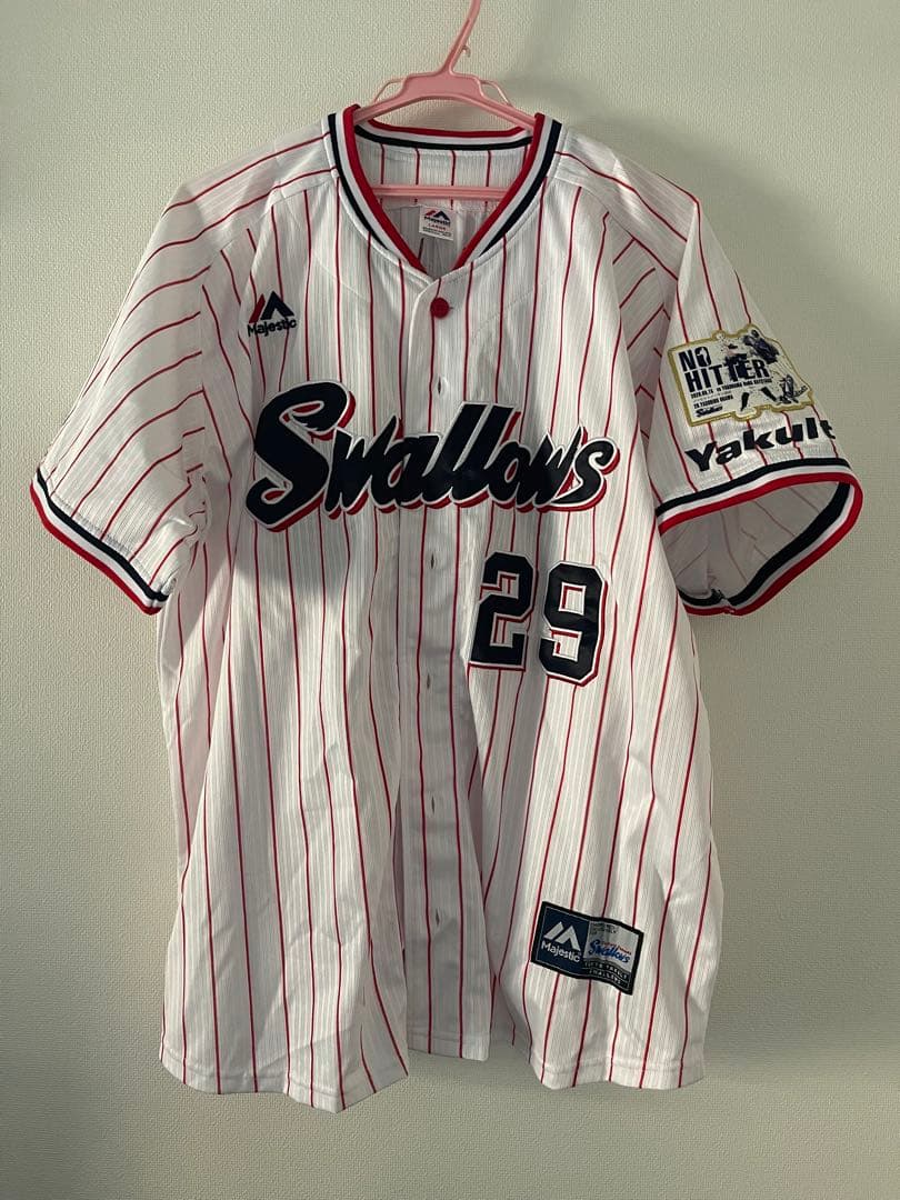 ヤクルトスワローズ　小川　ノーヒットノーラン　ユニフォーム　つば九郎