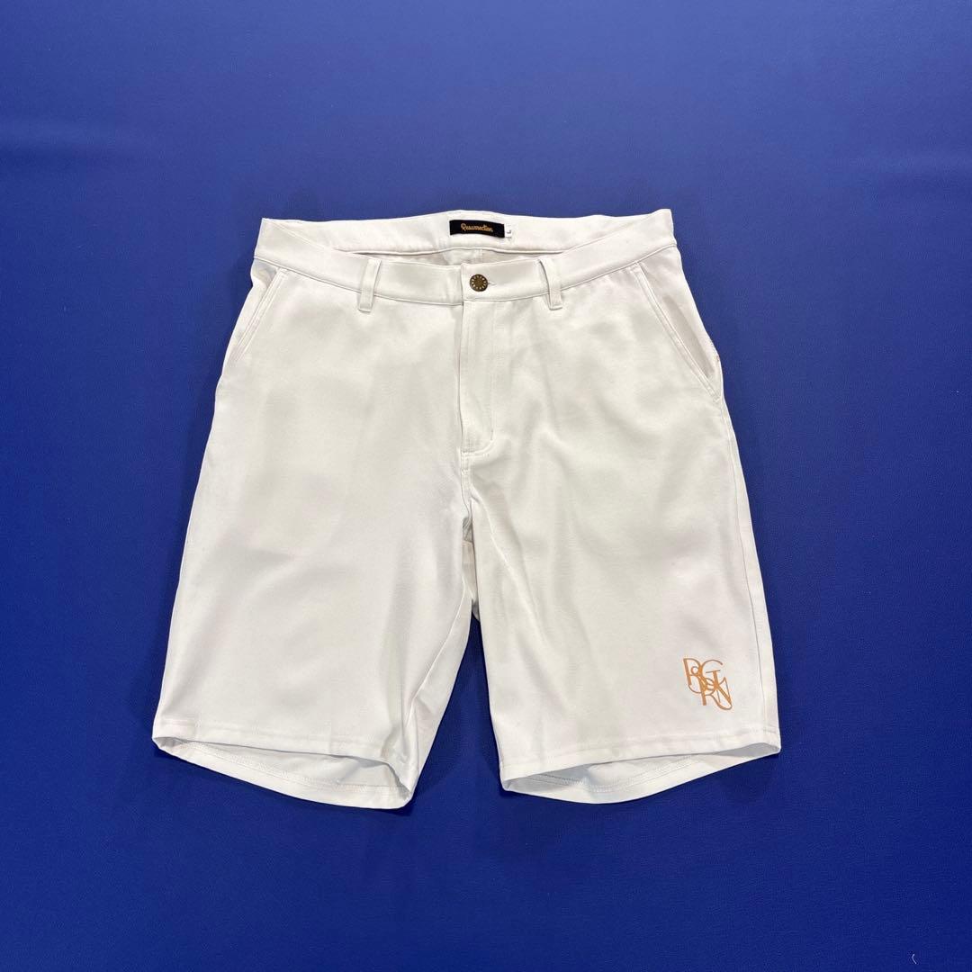 レザレクション　ハーフパンツ　ホワイトゴルフ　メンズ　L ゴールド金具