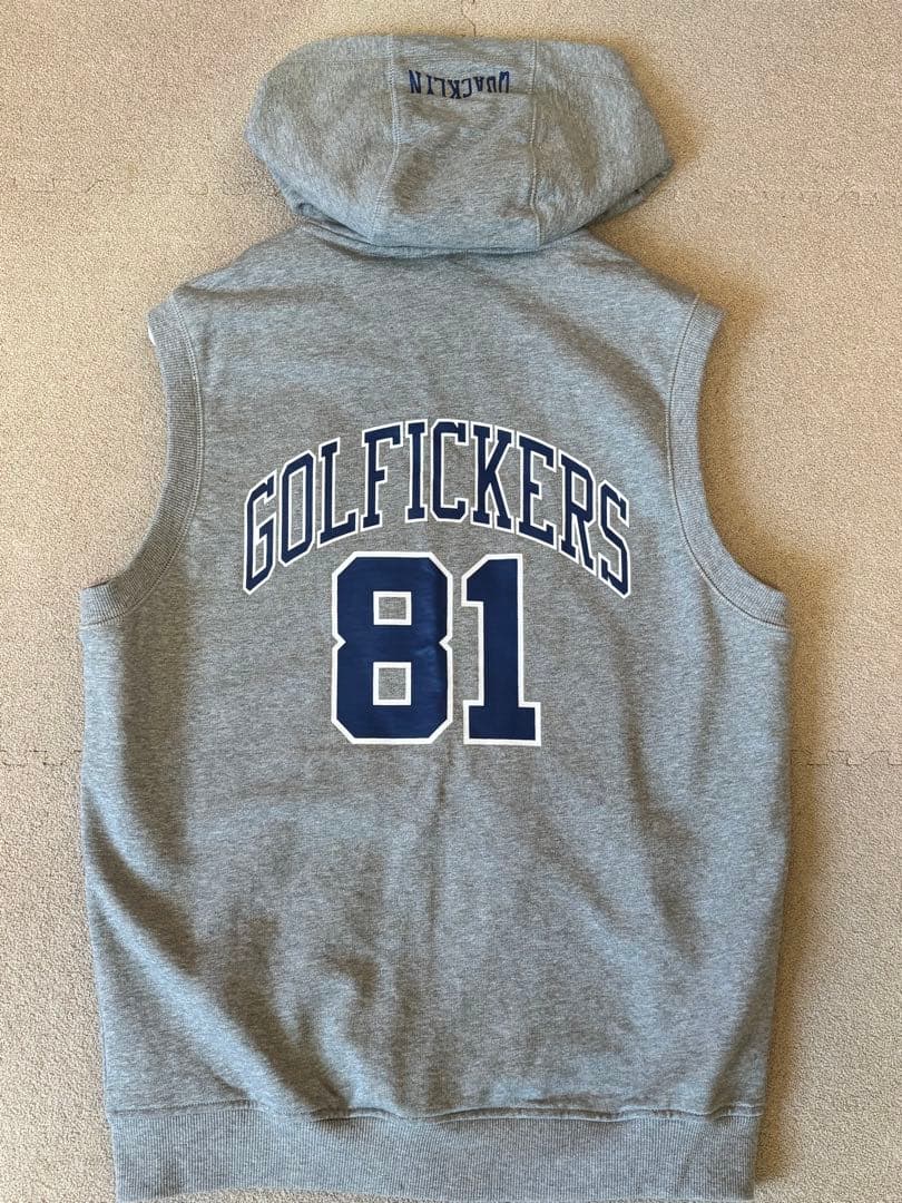 【完売品】GOLFICKERS ゴルフィカーズ フード付ベスト グレー　Lサイズ