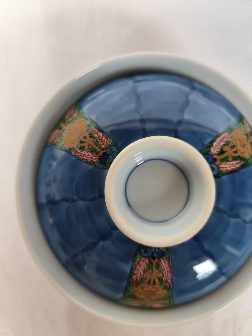 有田焼【源右衛門】染錦大樹蓋付き夫婦飯椀
