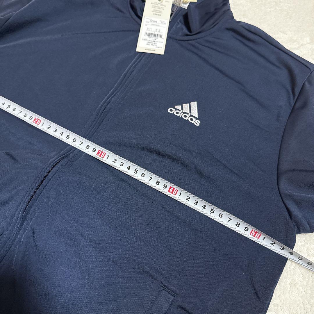 新品adidasパンツバックロゴ メンズ メンズ長袖ジャージ上下セットLネイビー