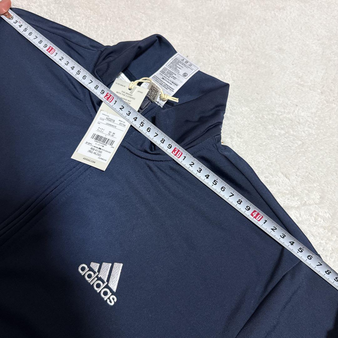 新品adidasパンツバックロゴ メンズ メンズ長袖ジャージ上下セットLネイビー