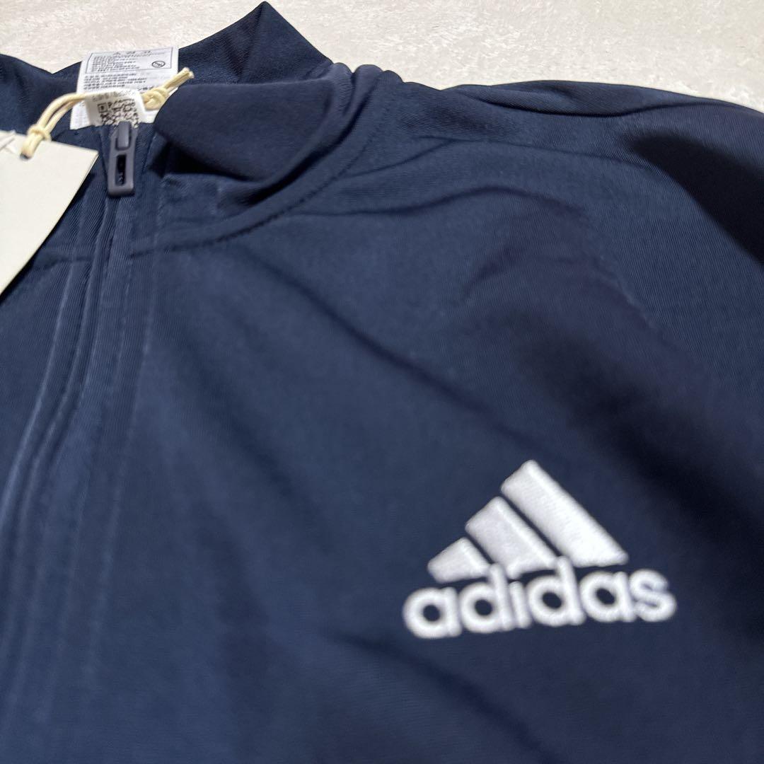 新品adidasパンツバックロゴ メンズ メンズ長袖ジャージ上下セットLネイビー
