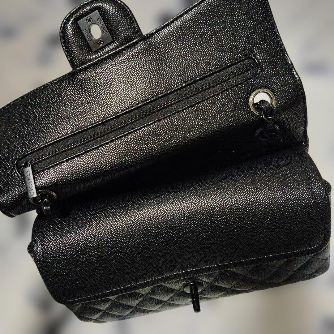 CHANELオールブラック2wayショルダーバック