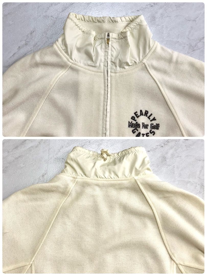 【美品【PEARLY GATES スウェット ハーフジップ スニード ベージュ