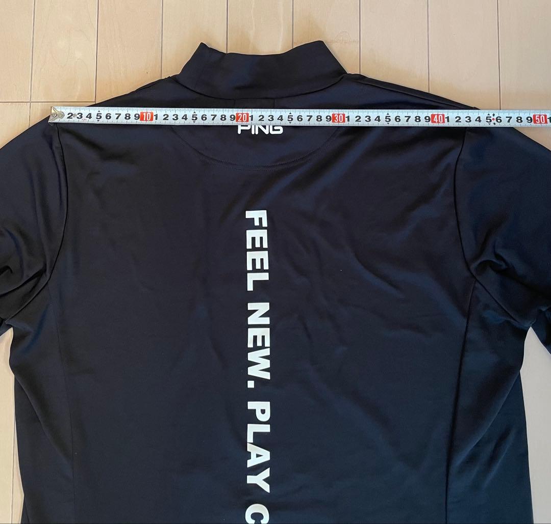 PING ブラック ロゴ長袖シャツ ハイネックL