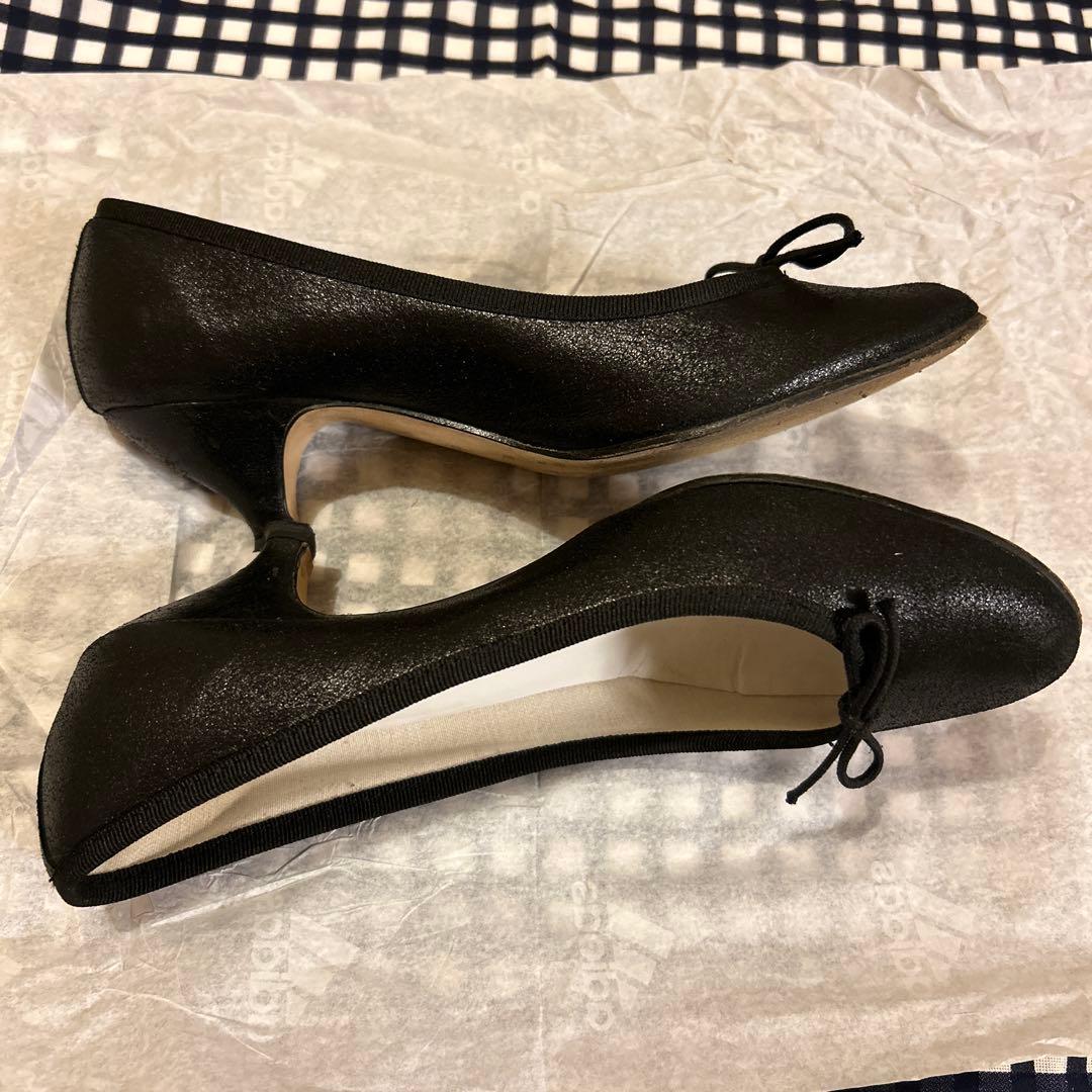 Repetto 黒 バレエシューズ 低ヒール381/2