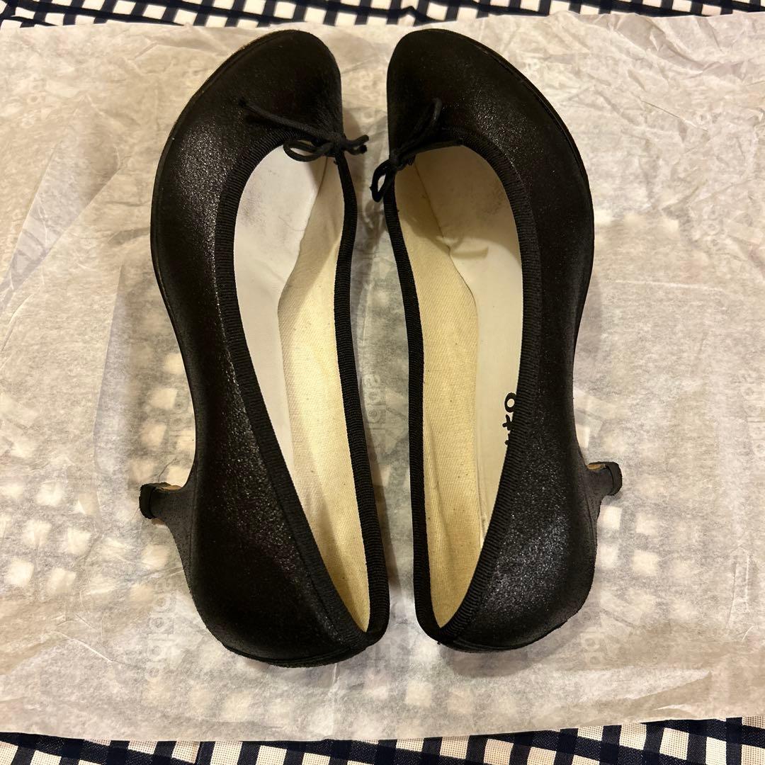 Repetto 黒 バレエシューズ 低ヒール381/2