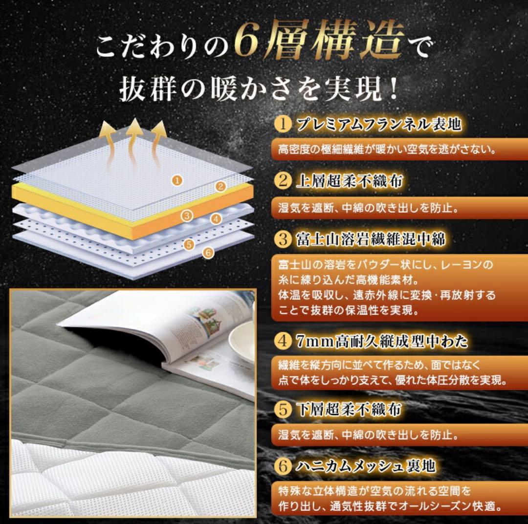 [新品]2枚セット fuwawa 敷きパッド ダブル 冬用 極暖 140x200