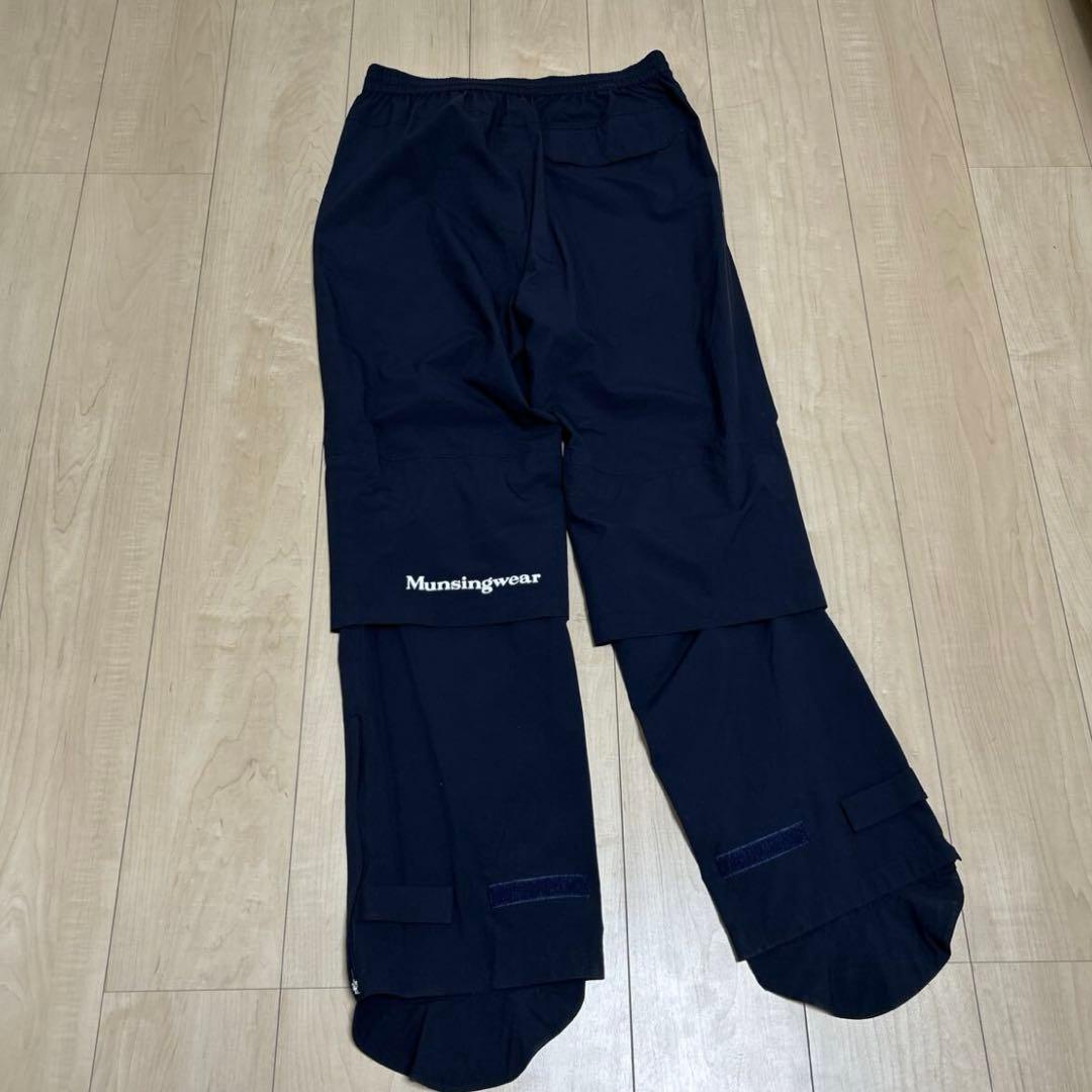 美品　マンシングウェア レインパンツ　メンズ　L 紺色 ナイロン　ゴルフパンツ