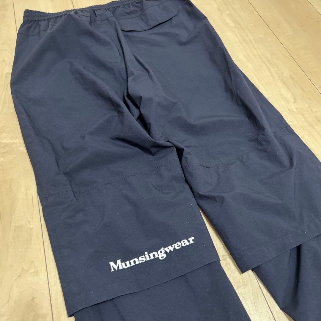 美品　マンシングウェア レインパンツ　メンズ　L 紺色 ナイロン　ゴルフパンツ