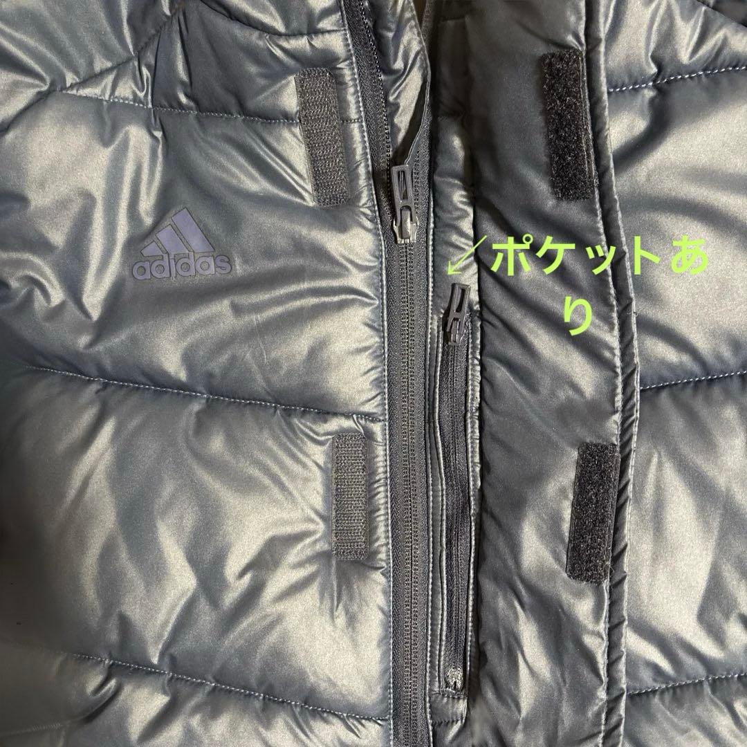 新品•未使用adidas ネイビー160cm フード付きベンチコート