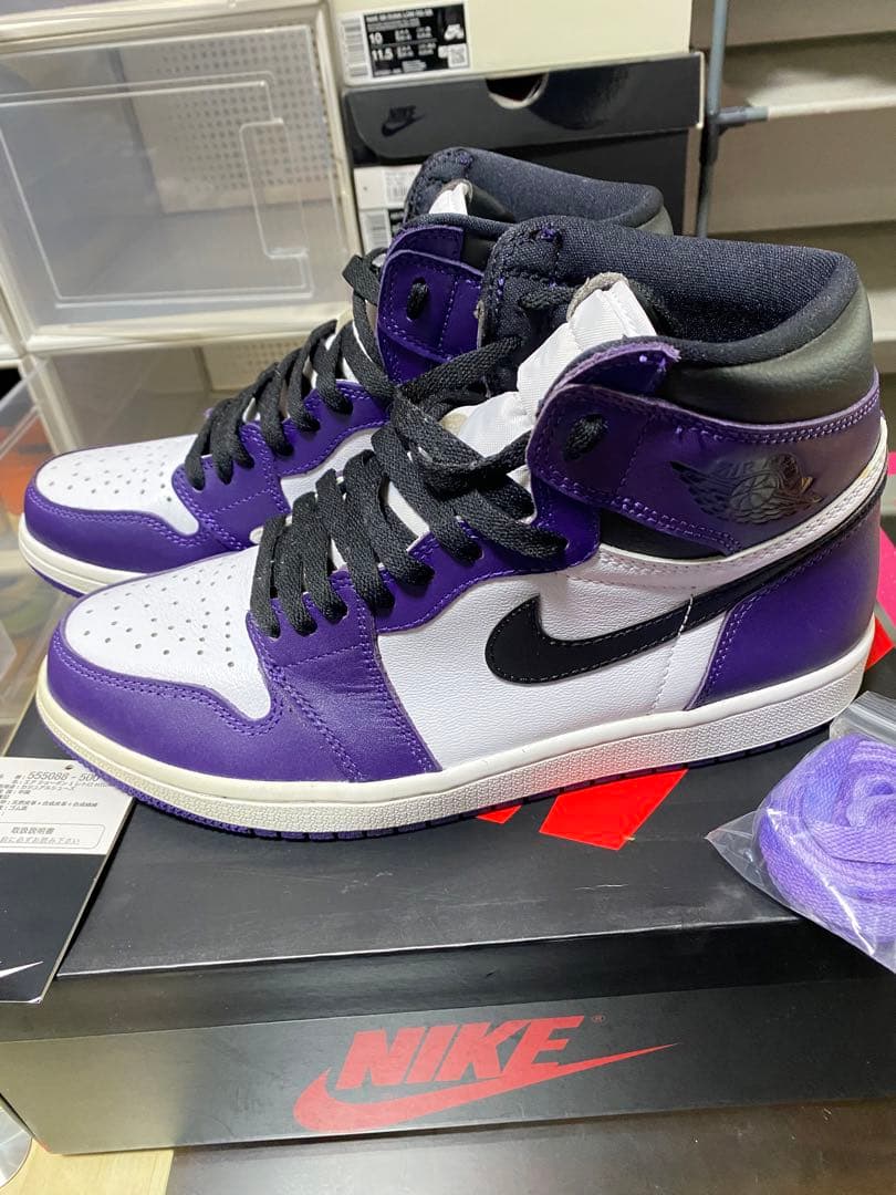Nike Air Jordan 1 紫/白/黒 シューズ(男性用)